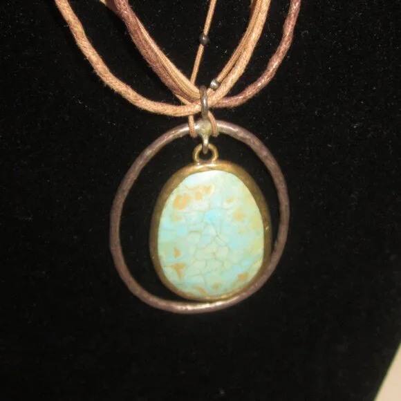 Silpada Boho Hemp Strand Howlite Pendant Necklace - Picture 2 of 2